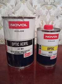 Акриловая автоэмаль Novol OPTIC 2K 601 Черная +2к растворитель + отвер