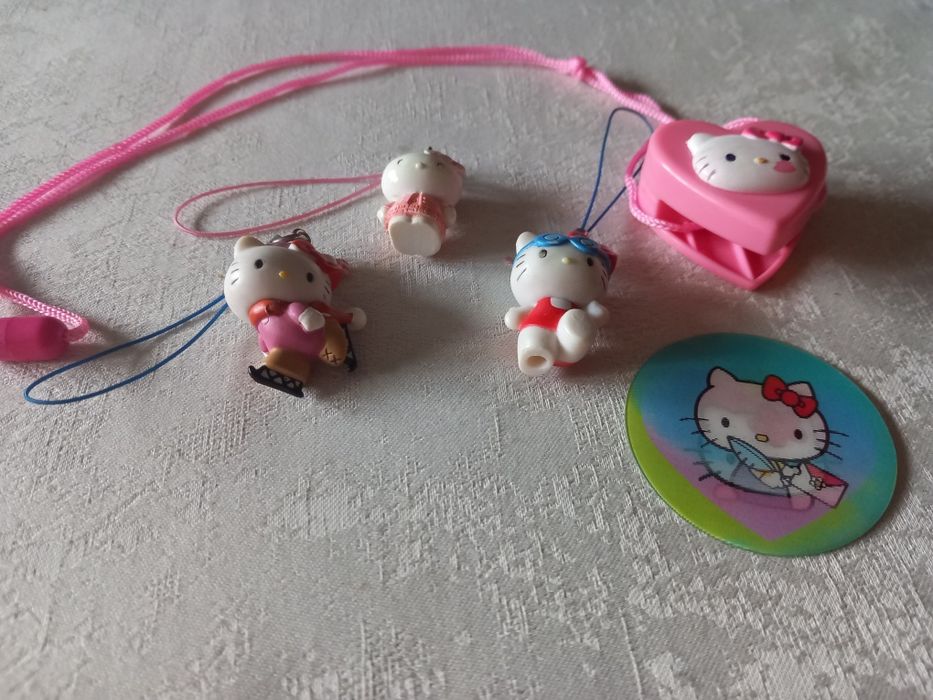 Breloczki hello kity tazos 3D i zapiecie do zeszytu lub notesu