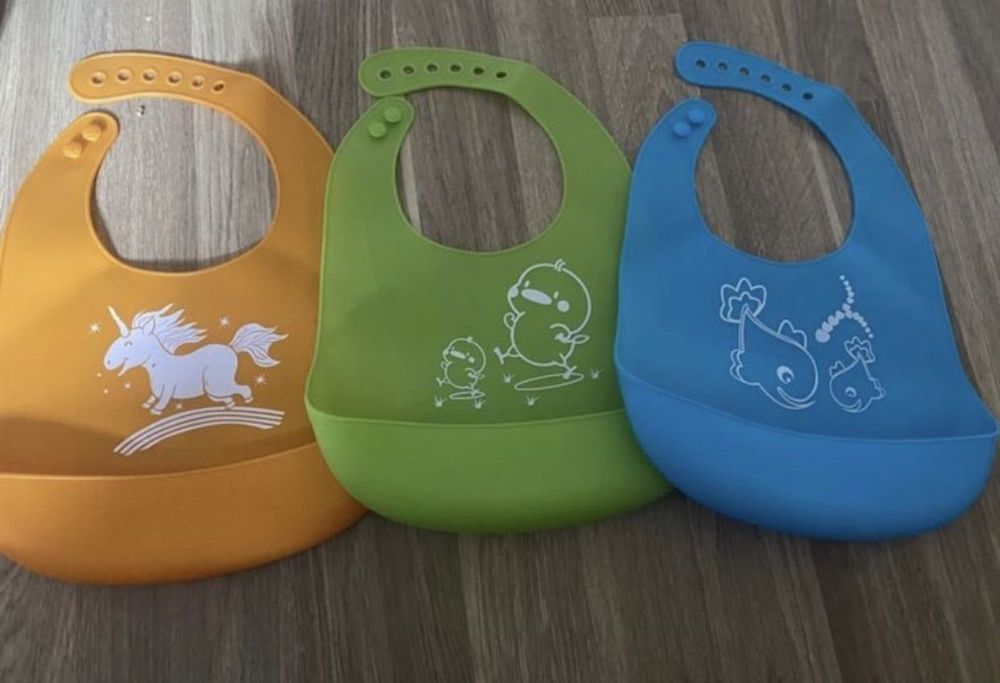 Новые  детские силиконовые  слюнявчики