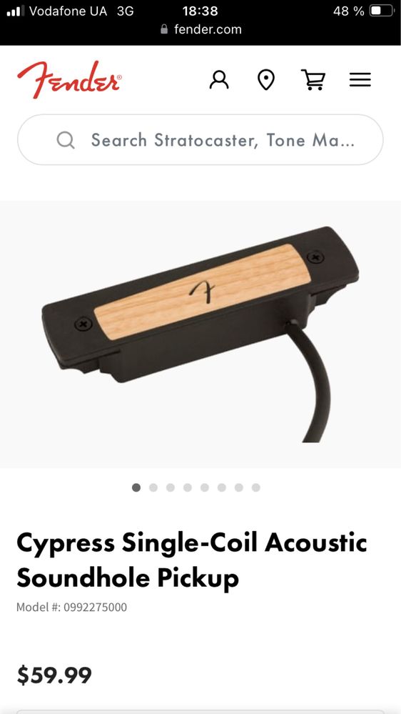 Fender Cypress Single-Coil Acoustic Soundhole Pickup звукосниматель