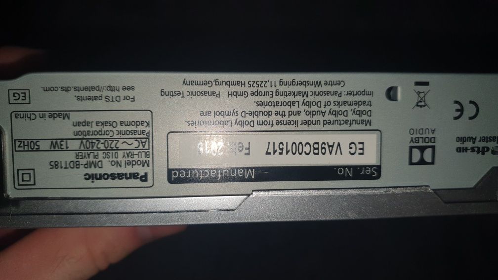 Odtwarzacz Blu-ray 4K UltraHD Panasonic DMP-BDT185