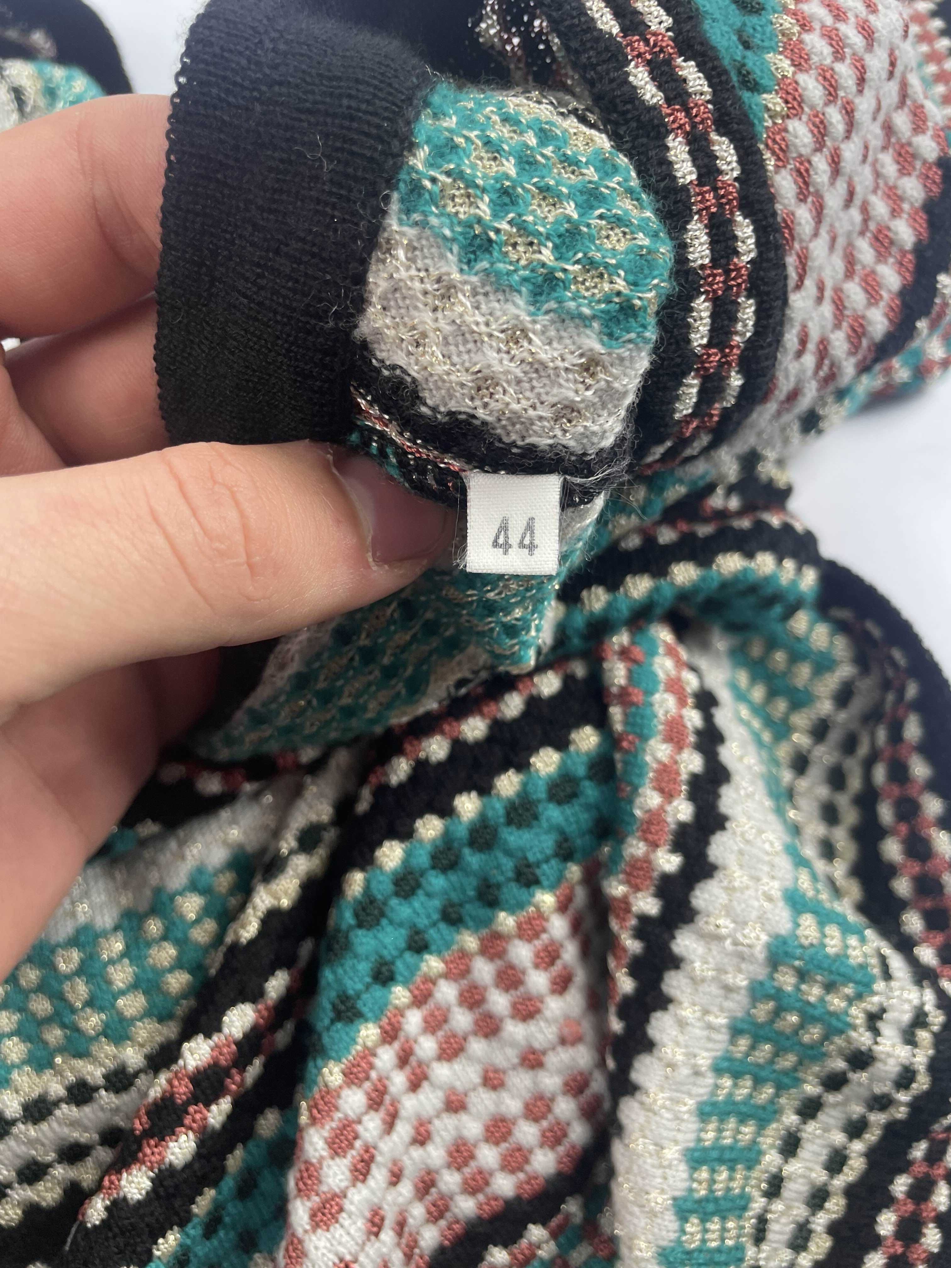 M missoni wielokolorowy damski sweter w serek wełniany