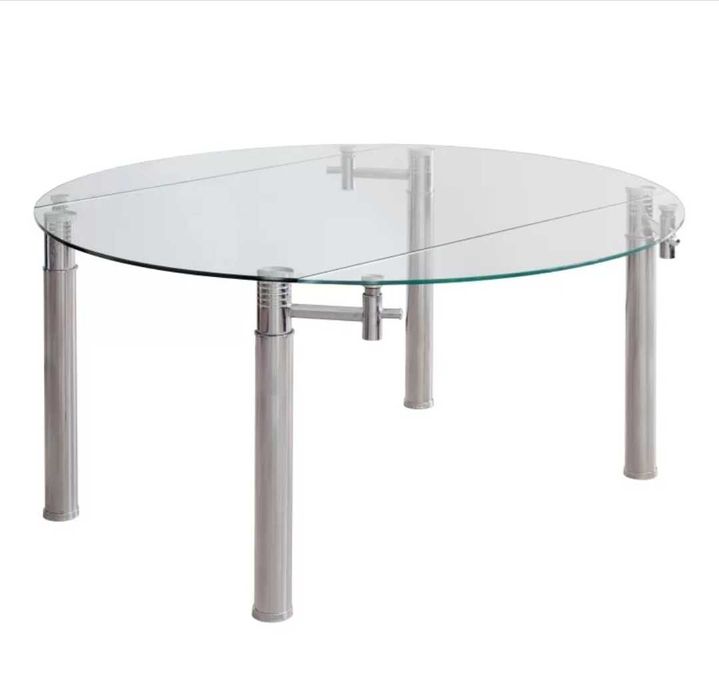 Mesa de jantar extensível vidro fosco