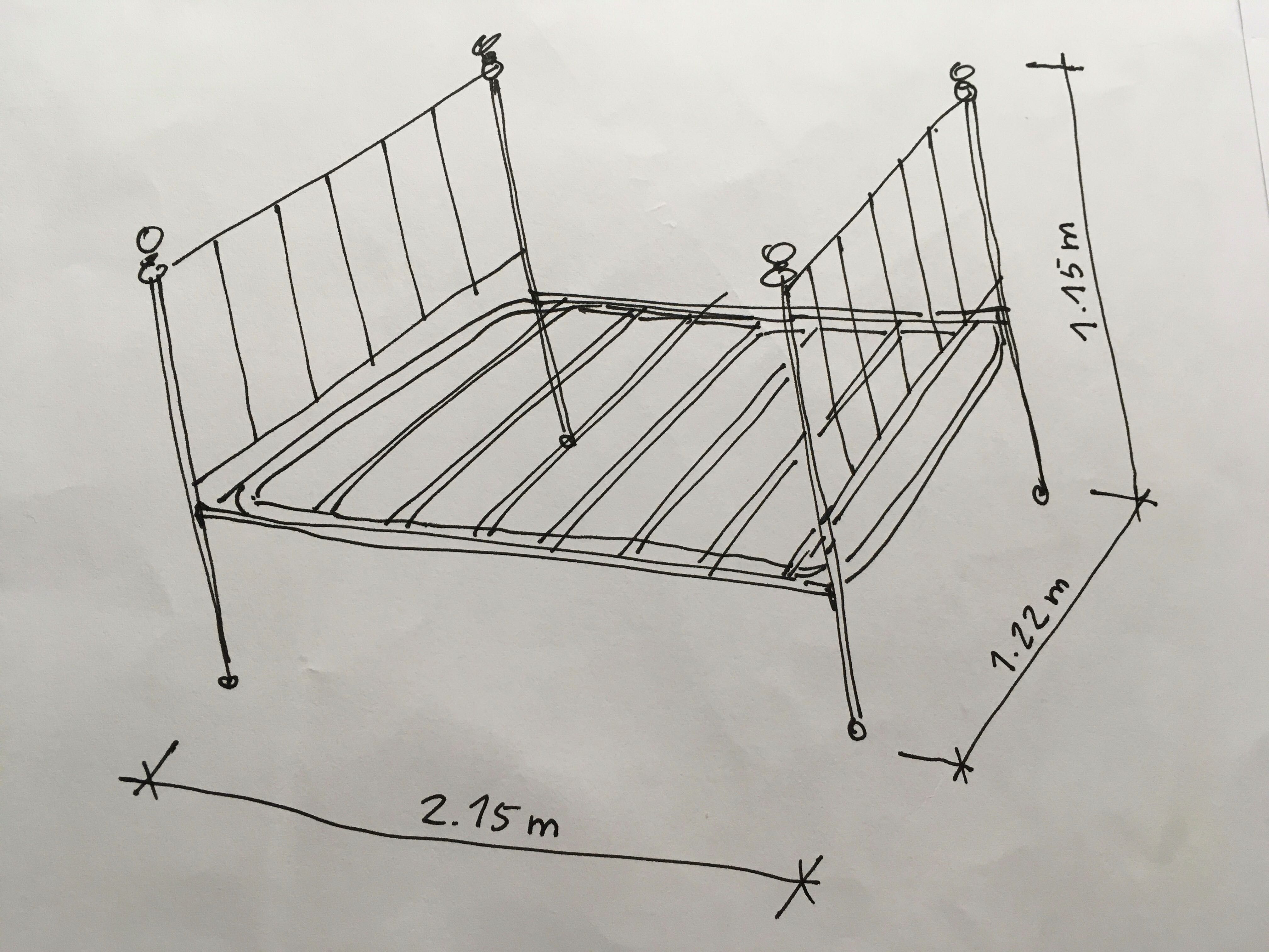 Cama de ferro antiga + estrado + colchão