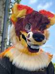 Fursuit head skulldog dino mask therian