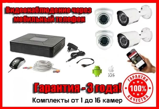 Комплект видеонаблюдения AHD IP WIFI камера спостереження УСТАНОВКА