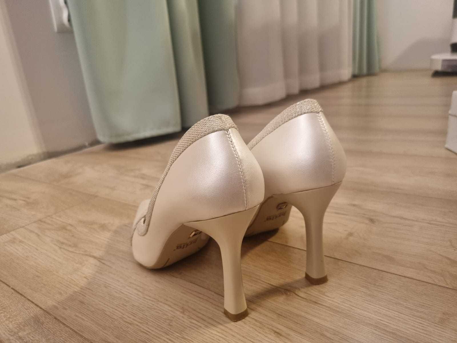 Buty ślubne brilu skórzane r. 38