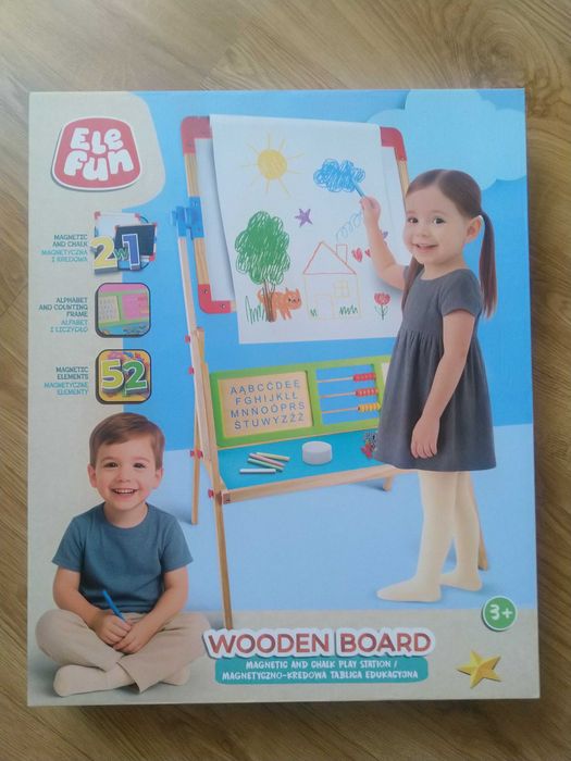 HIT Edukacyjna tablica magnetyczna kredowa 2w1