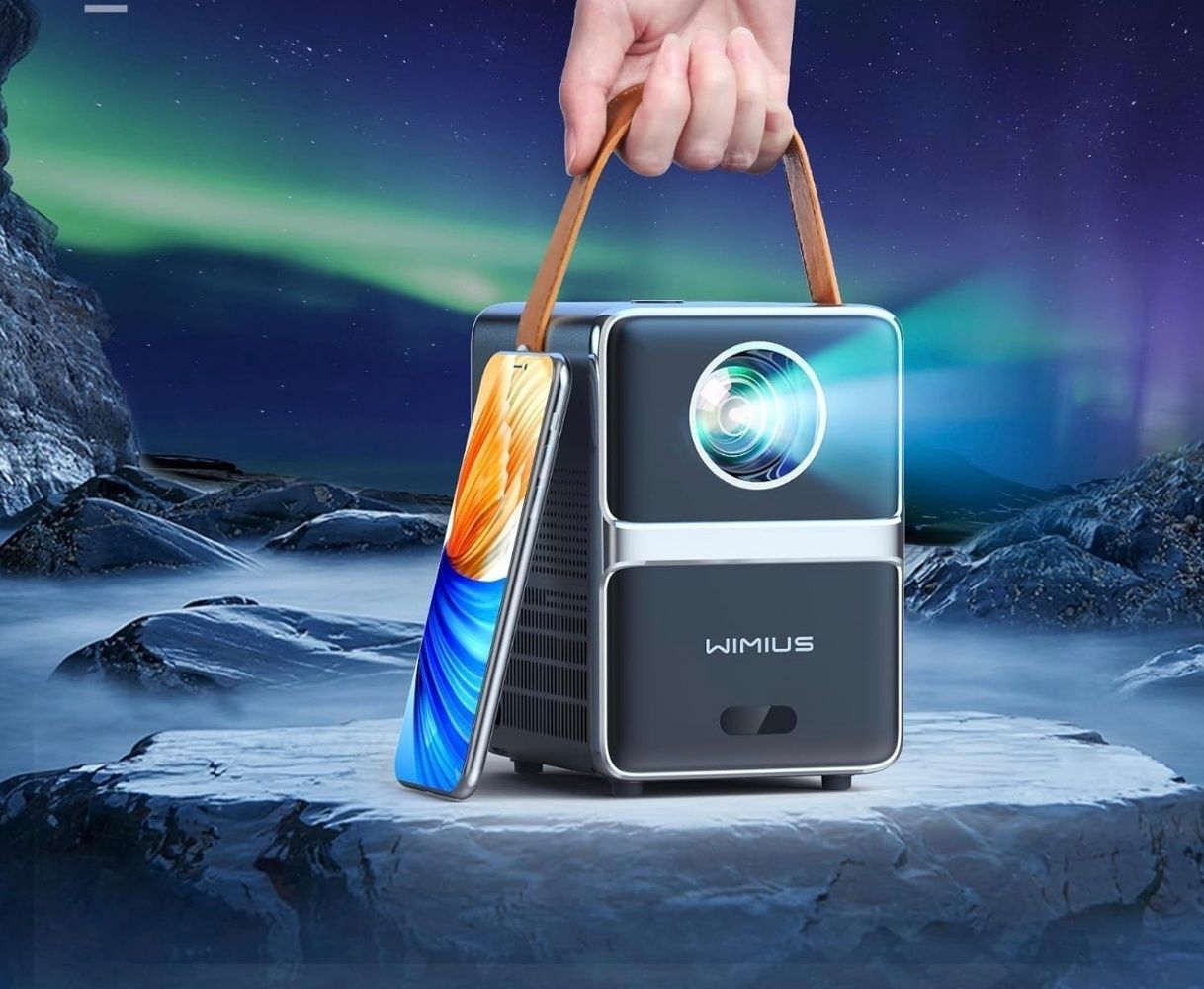 Nowy mini projektor Wimius P61  5G WiFi Bluetooth HD 1080P AUTOFOCUS