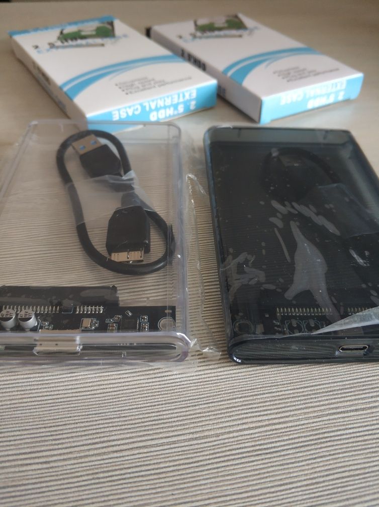 Внешний карман USB 2.0 для HDD, SSD 2.5" SATA, прозрачно-серый, Type-C