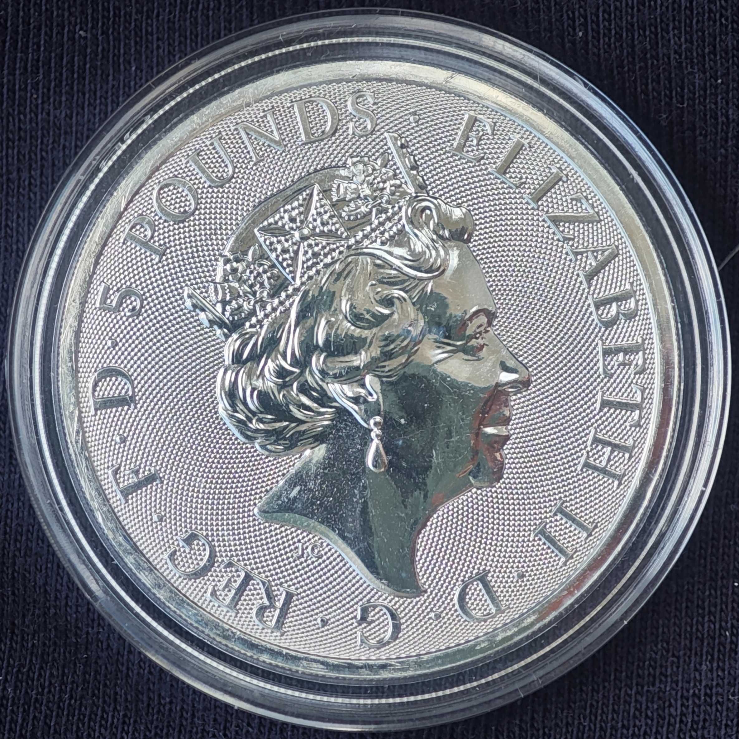 Инвестиционная монета Королевские Звери Тюдоров: Лев Англии 2022 (2OZ)