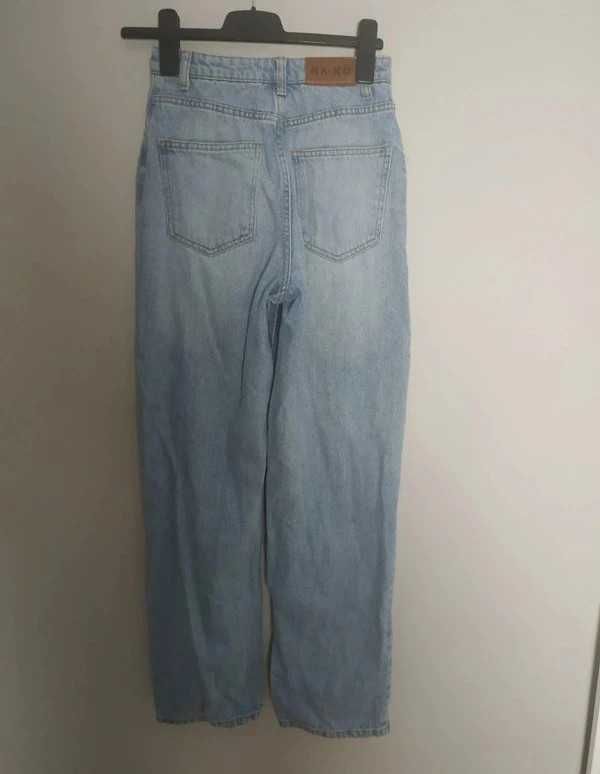 Spodnie dżinsowe  dżins szerokie nogawki z wysokim stanem na-kd 34 xs