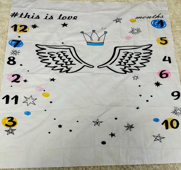 Килимок для фотосесії з цифрами.