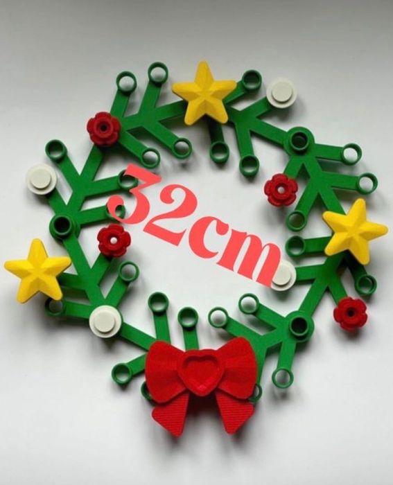 Wieniec adwentowy inspirowany Lego 32 cm