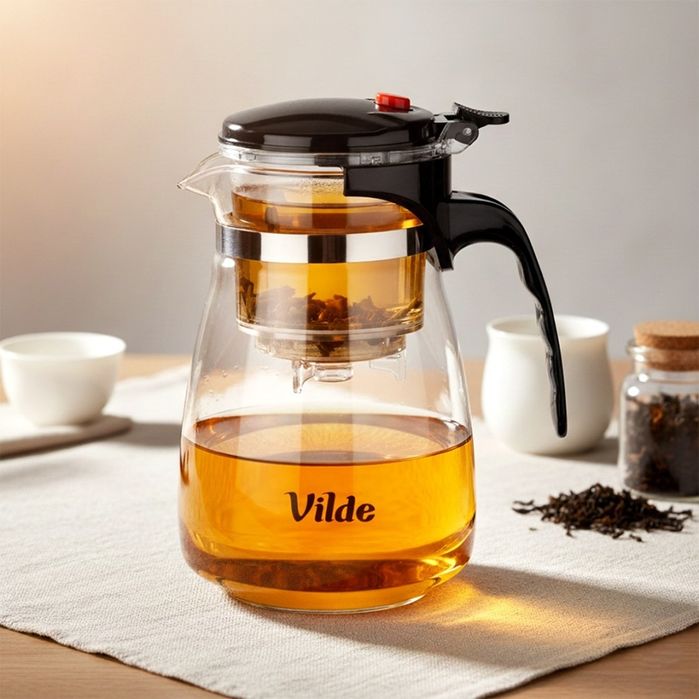 Dzbanek Szklany 960Ml Z Zaparzaczem Spustowym Do Herbaty Ziół 259416