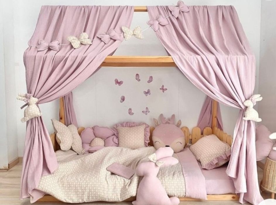 Baldachim nad łóżko muślin