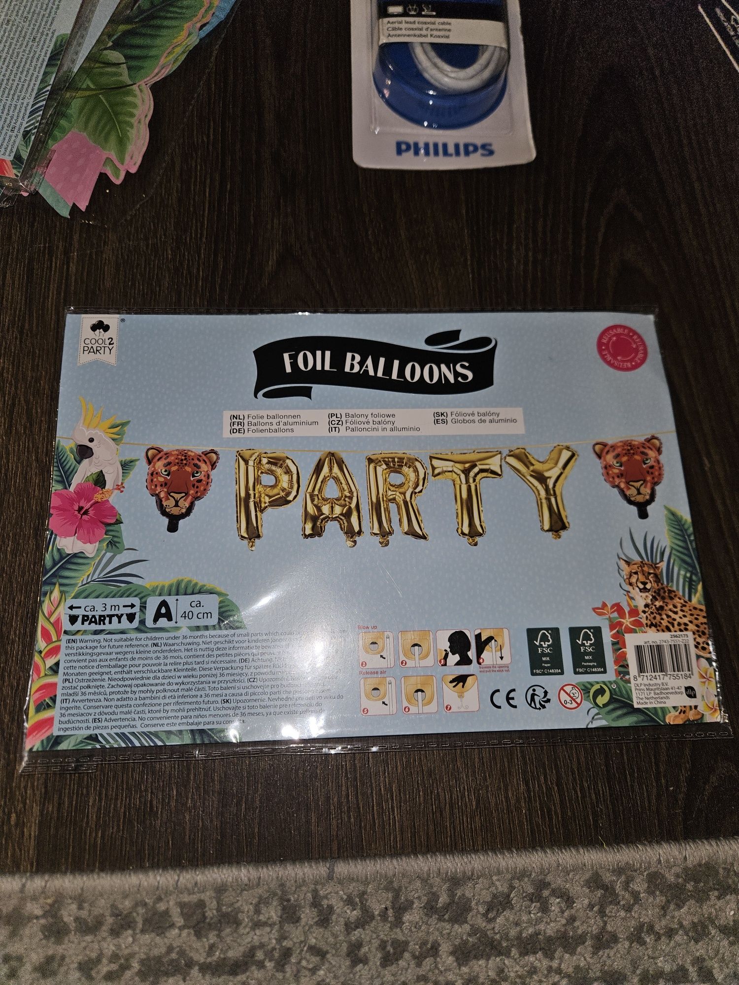 Balon foliowy impreza party Zebra