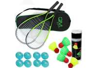 Zestaw speedbadminton szybki badminton rakiety lotki torba znaczniki