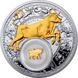 Srebrna moneta Byk -Zodiak UNC 20 rubli Białoruś 2013