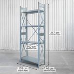 Regał magazynowy 4-półkowy DEXION 247cm 105x40cm rama z siatką BAZOWY