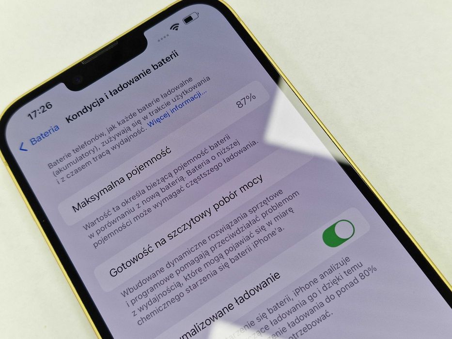 Iphone 14 Plus 128GB/ A2886/ Yellow/ BAT 87%/ Grade A- + ładowarka