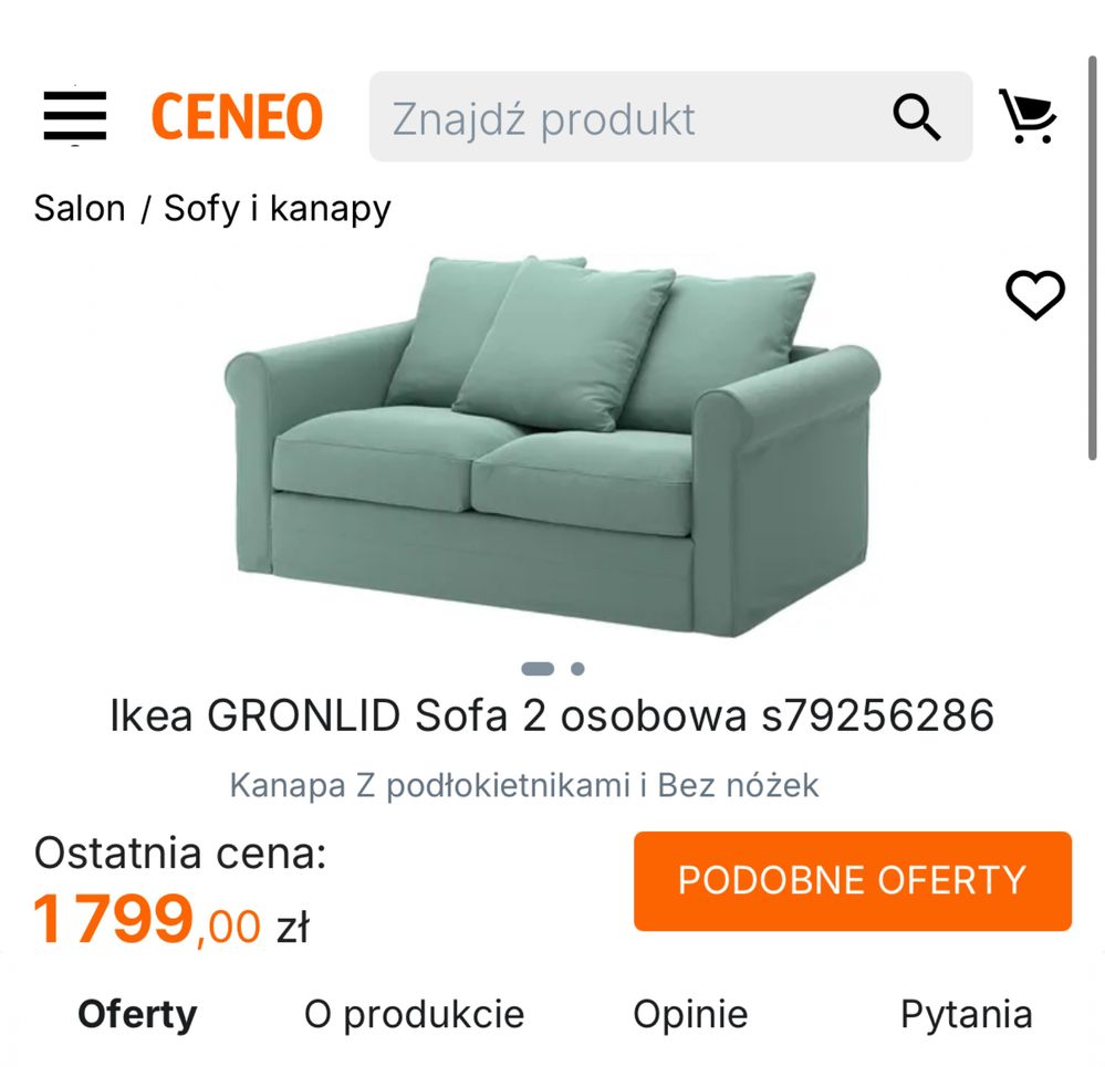 Sofa dwuosobowa Ikea Gronlid