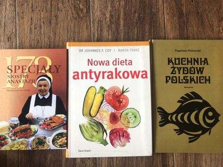Książki Kulinarne 3 szt.Nowa dieta antyrakowa itd.