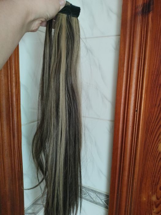 Хвост накладной термо  на заколке, липучке  55 см