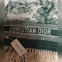 Cudny kaszmirowy duży szal Christian Dior modny print!
