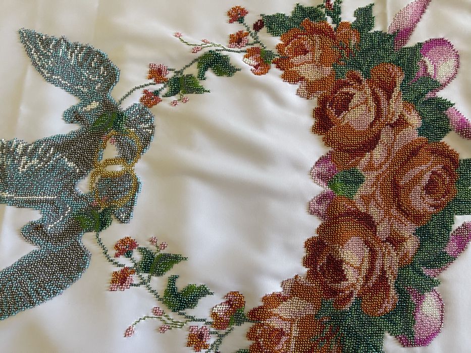 Рушник весільний вишитий бісером