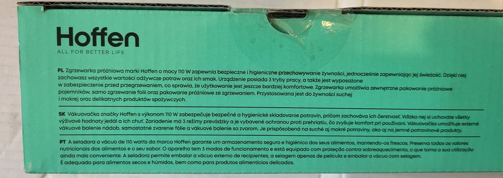 Zgrzewarka do pakowania próżniowego Hoffen