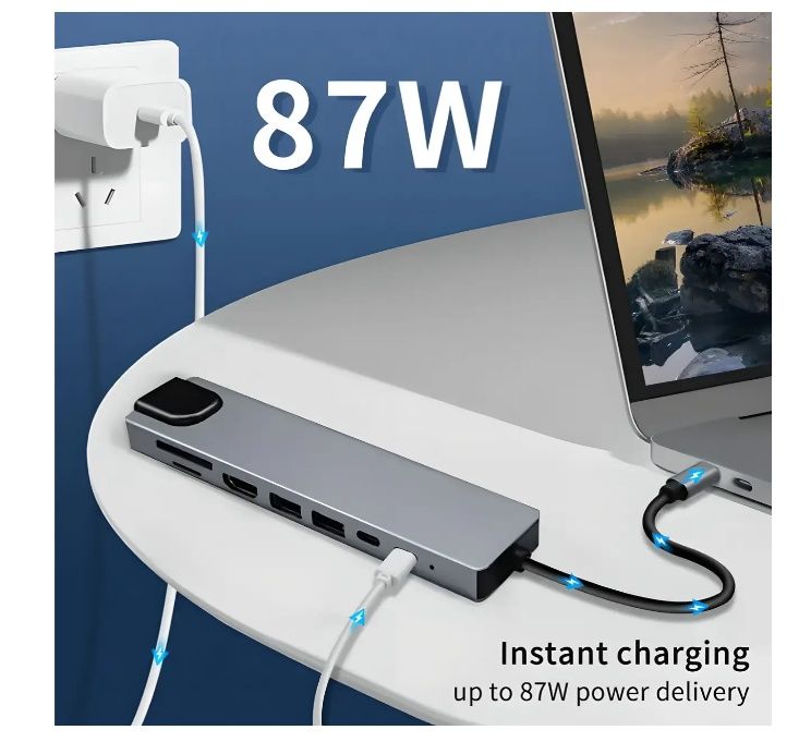 Многофункциональный Usb хаб 8-в-1, Адаптер с USB-портами, Многопортовы