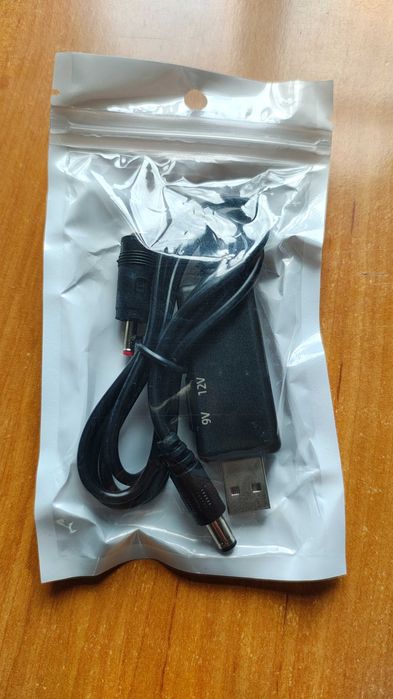Кабель повышающий USB 5V - DC to 9V/12V c переключателем