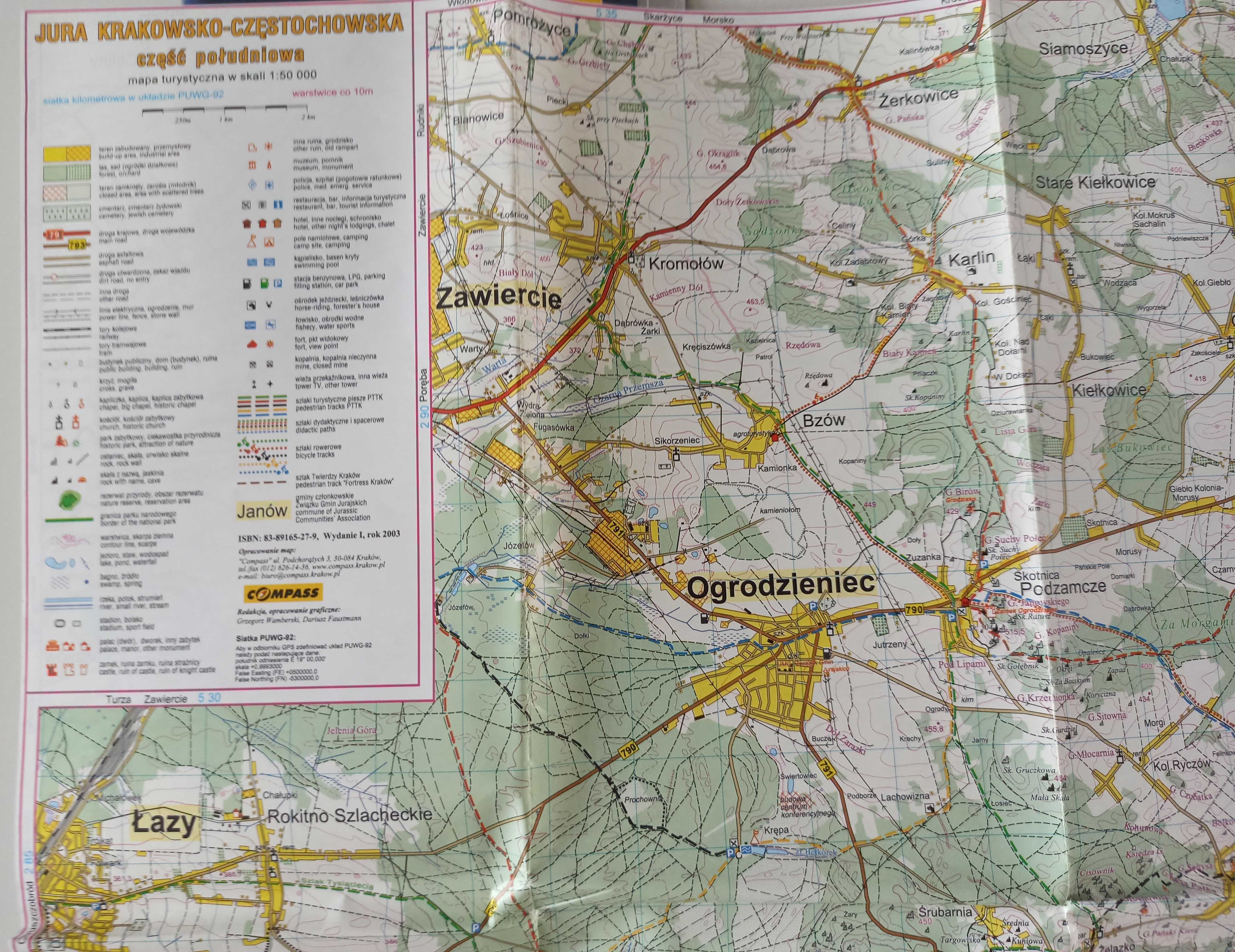 Jura krakowsko-częstochowska 2x mapy przewodnik turystyczny 3 sztuki