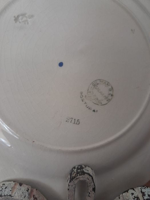 Prato  antigo 2715 -Gilman de Sacavem  eBase de candeeiro em aluminio