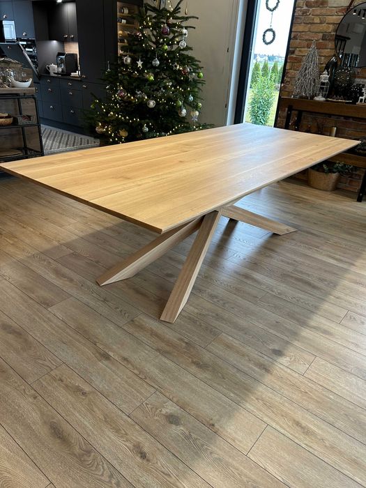 Stół z litego dębu blat drewnian, nogi stalowe lub drewniane NA WYMIAR