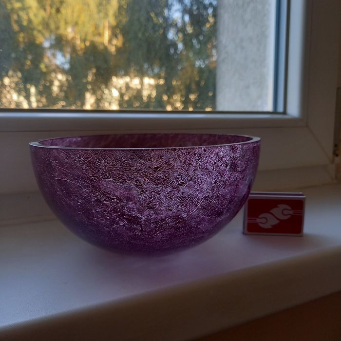 Węgry, KARCAG, duża misa szklana, craquelle, l.60te.