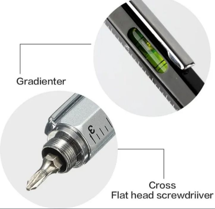 Wielofunkcyjny długopis techn. 6w1, kieszonkowe narzędzie techniczne