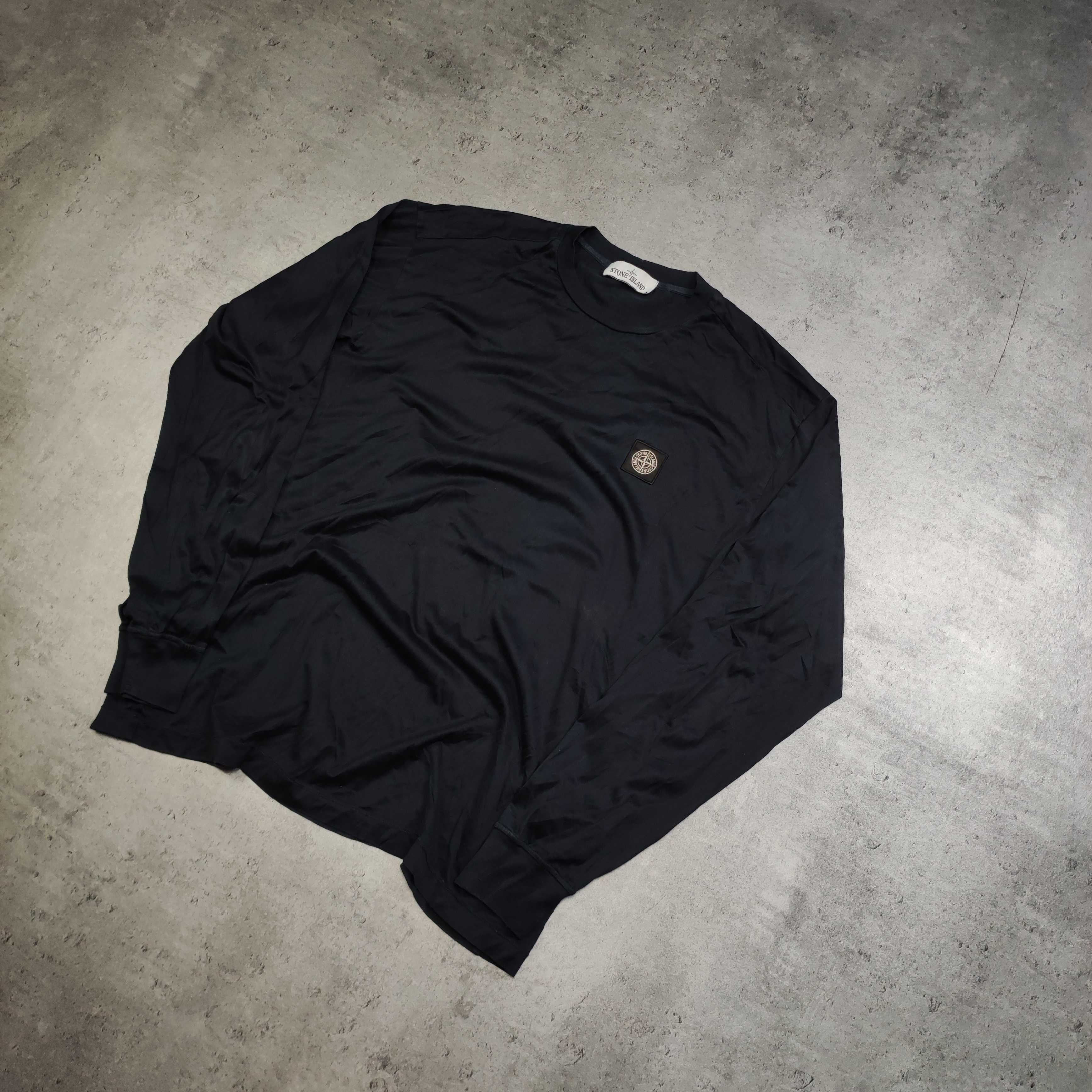MĘSKA Koszulka Długi Rękaw Bluzka Casuals Stone Island PREMIUM Granat