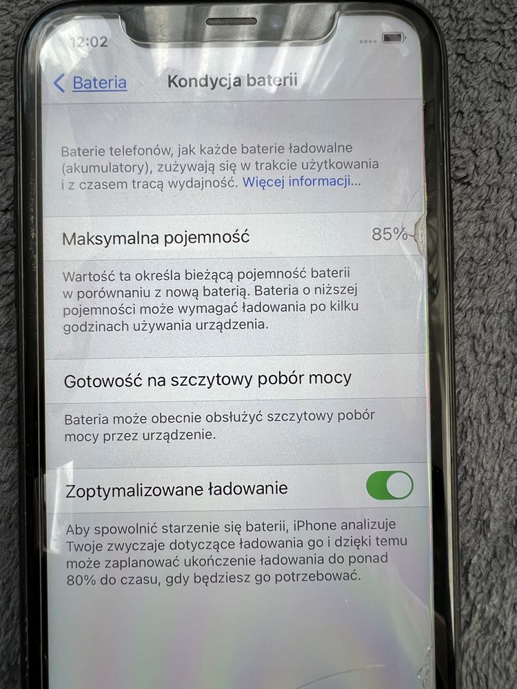 Iphone XR kondycja bateri 85%