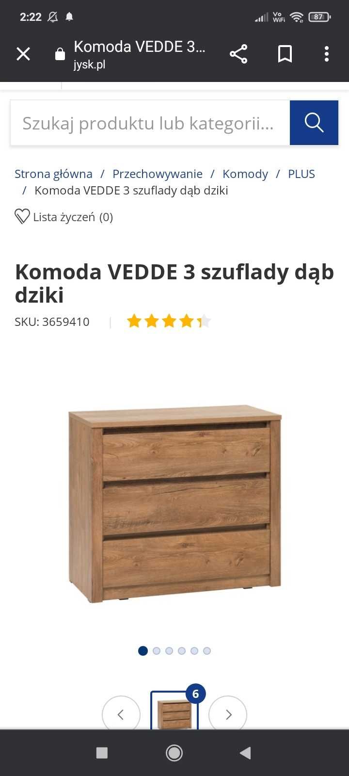 Komoda Jysk dąb 3 szuflady