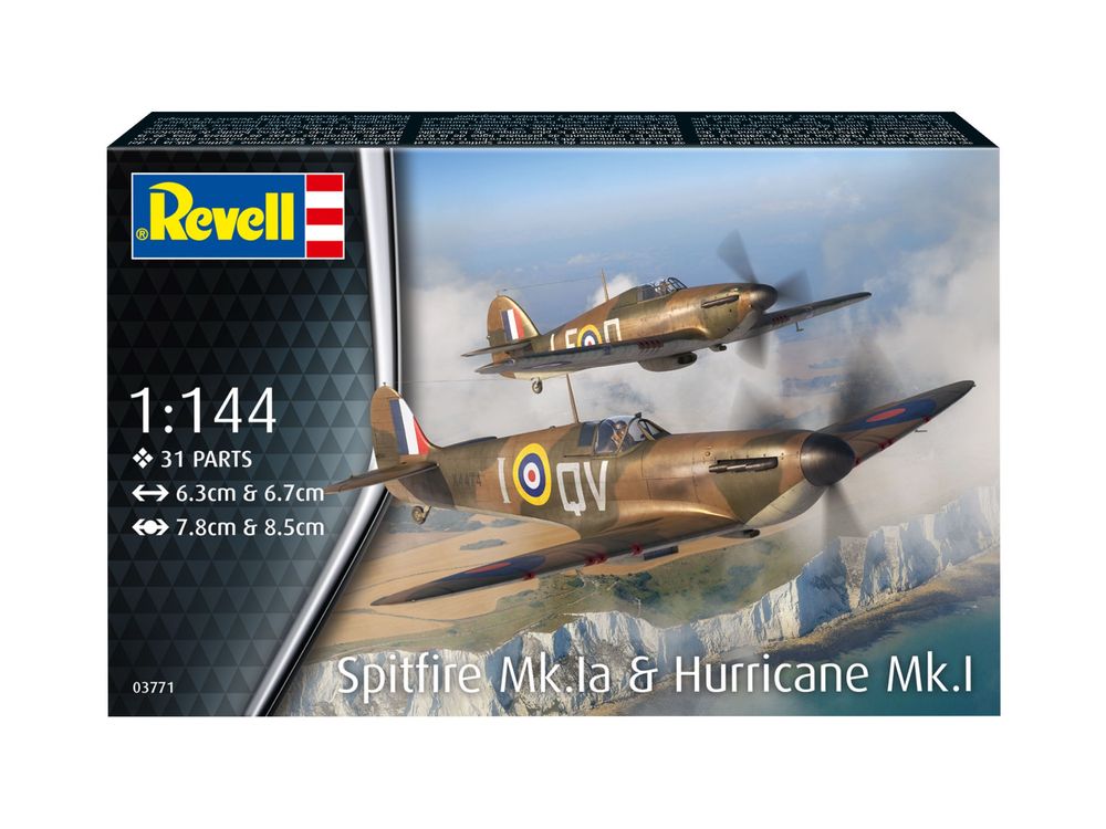 SAMOLOT 1/144 Revell 03771 dwa modele SUPERMARINE SPITFIRE M.IA&
