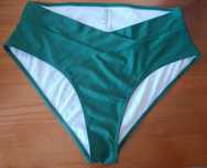 Cuecas Biquíni Verde-Cintura Alta Cavada-XL-Shein
