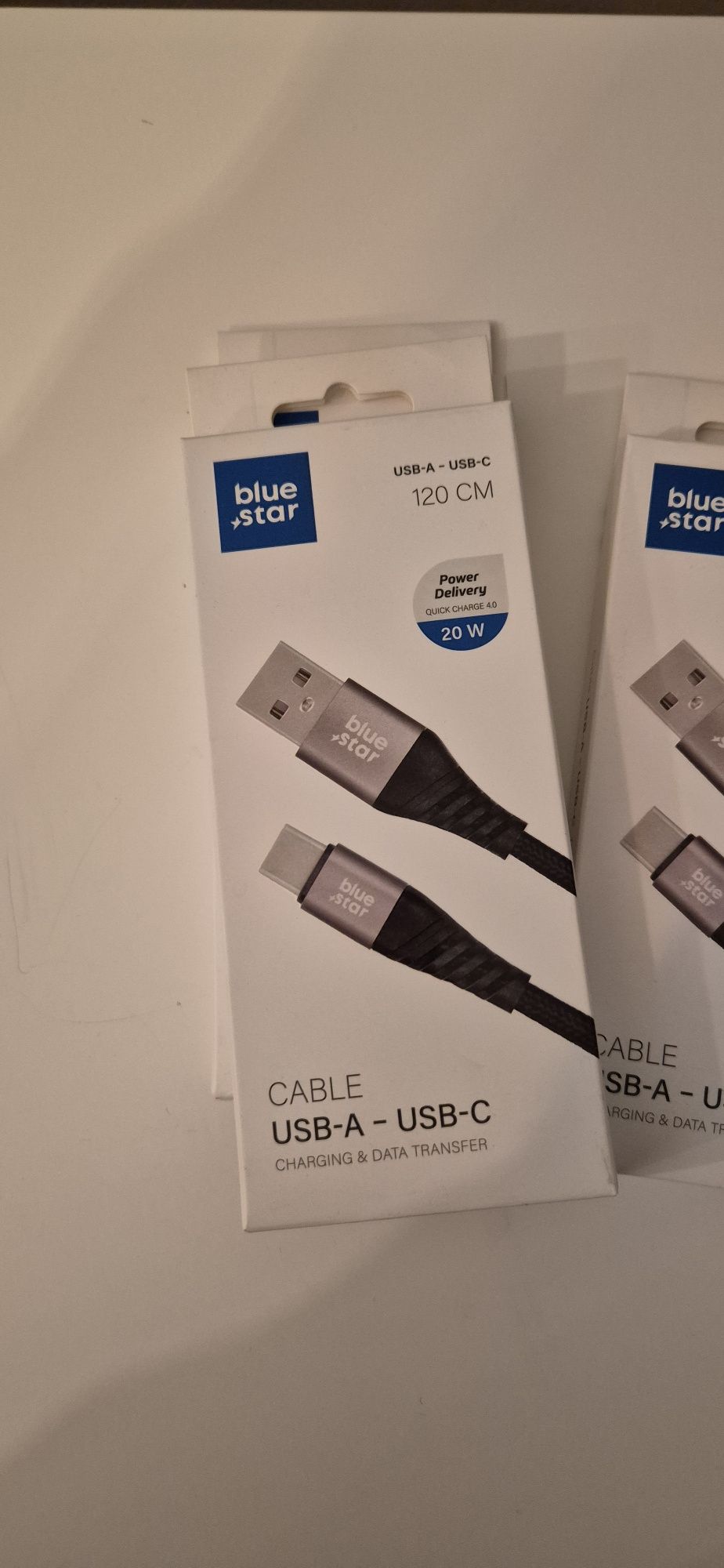 Kabel Blue Star USB-A do USB-C o długości 120 cm.