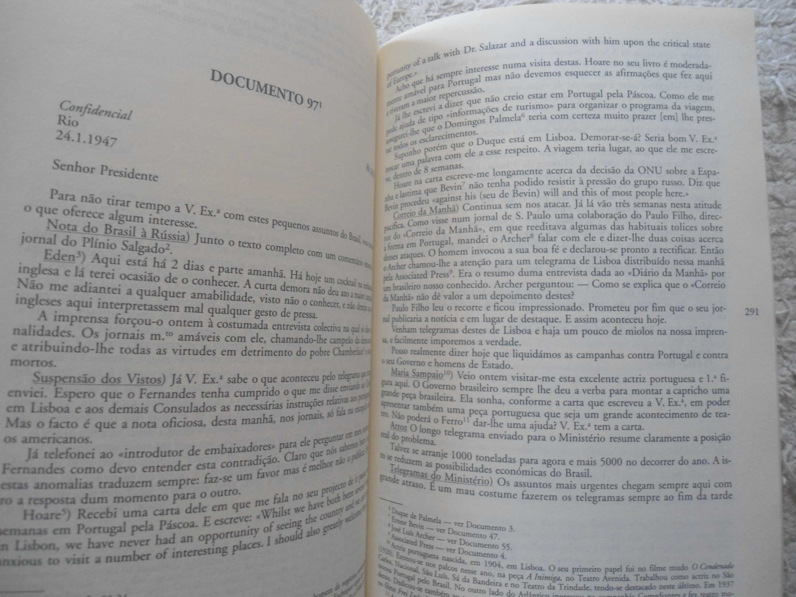 Correspondência Política-Antº  Oliveira Salazar/Pedro Teotónio Pereira