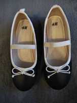 Baleriny, buty H&M rozmiar 30 czarno beżowe