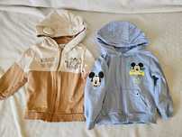 Bluza chłopięca z kapturem Disney, Kubuś Puchatek, Myszka Miki, 2 szt.