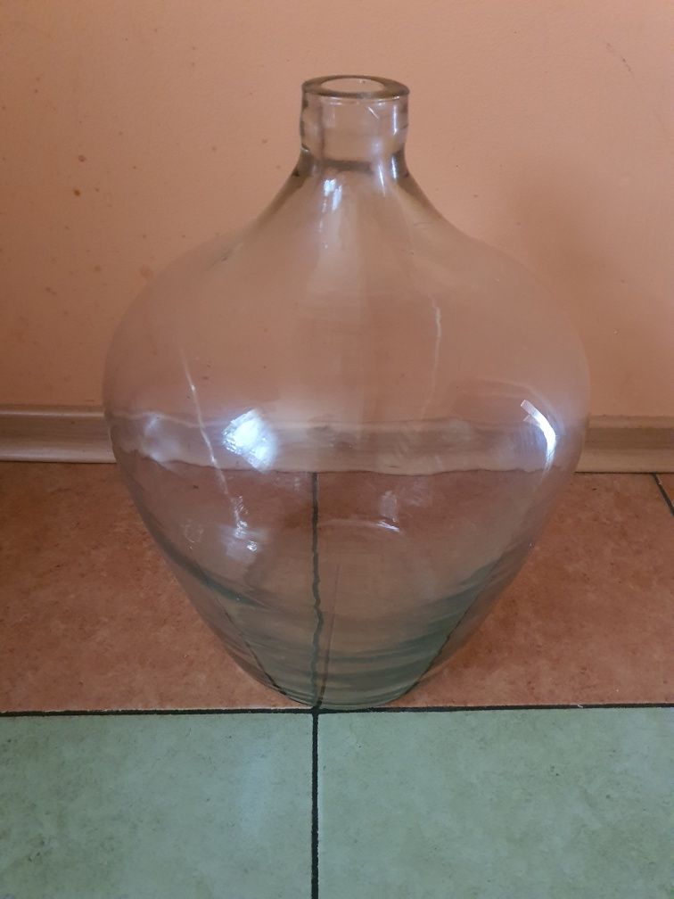 Balon szklany z PRL na wino, sok 10L.