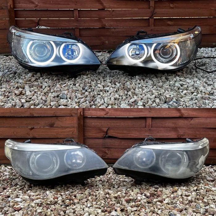 BMW E60 E61 Regeneracja Reflektorów BIXENON Lampy BiLed rIngi LED
