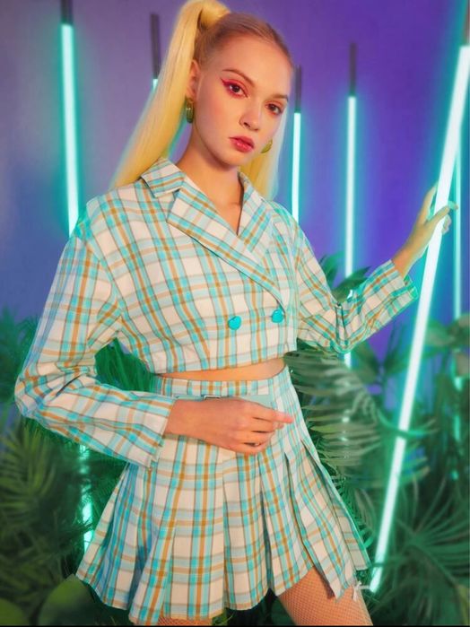 Conjunto Xadrez Fashion – Estilo Vintage Moderno